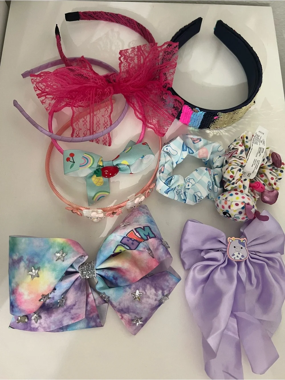 Kids Hair Accessory Set - Lavender, Pink & Multicolor Bows and Headbands